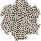 Santorini Crema Marfil Swirled Petals Marble Mosaic Tile | Tile Club