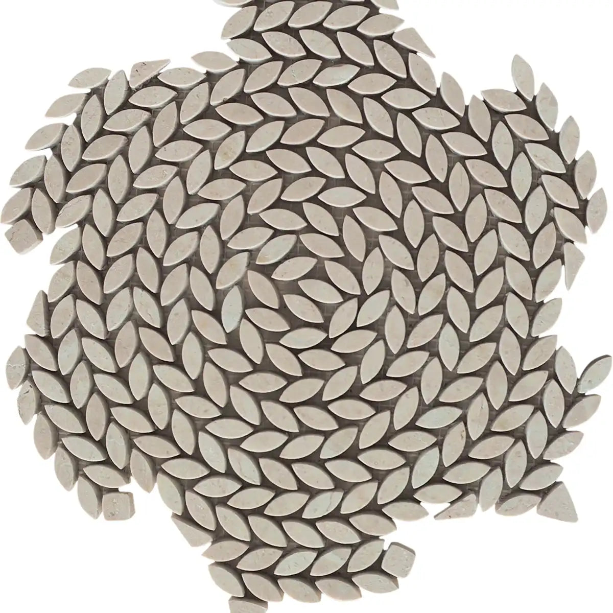 Santorini Crema Marfil Swirled Petals Marble Mosaic Tile | Tile Club