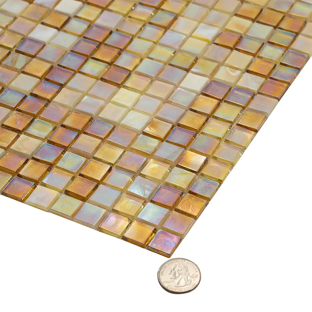 Mixed Glistening Gold Glass Tile