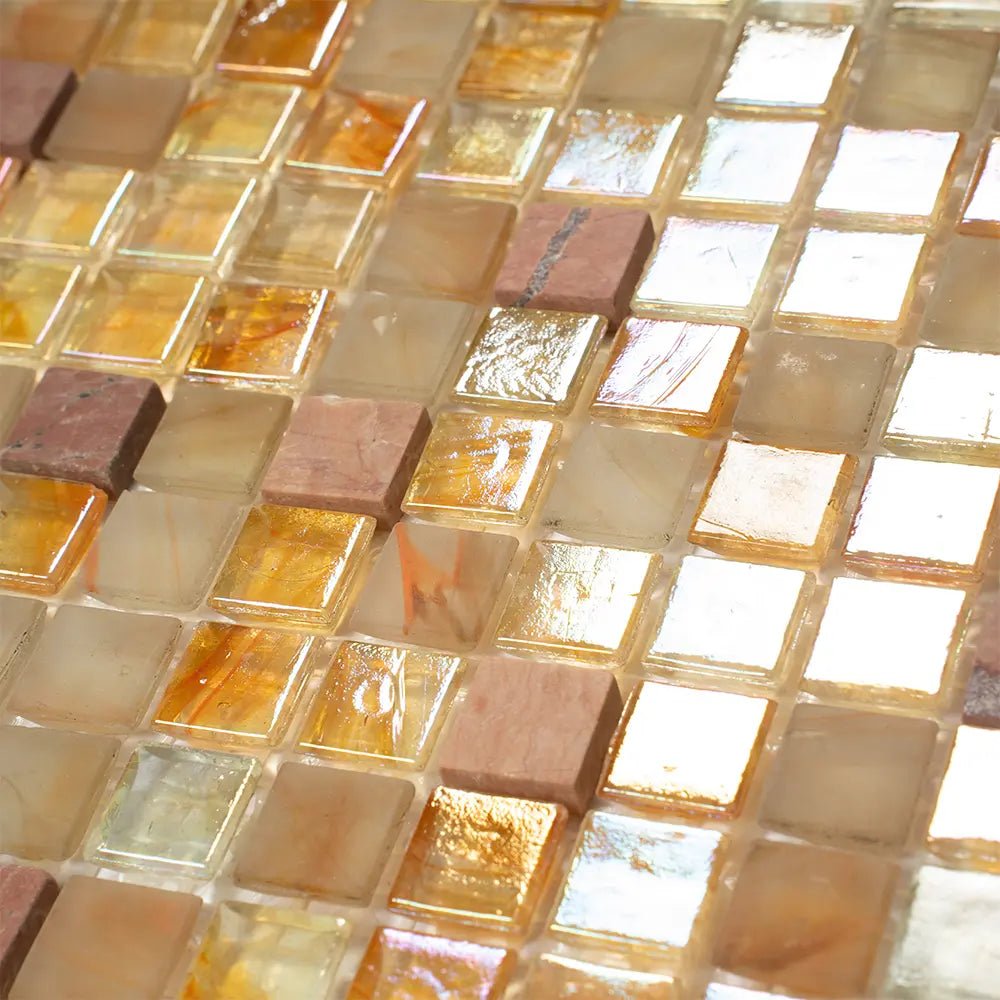 Mixed Glistening Gold Glass Tile | Tile Club