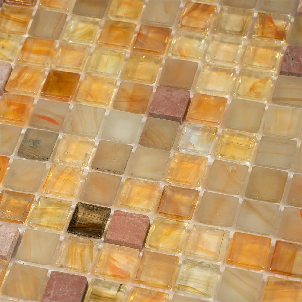 Mixed Glistening Gold Glass Tile | Tile Club