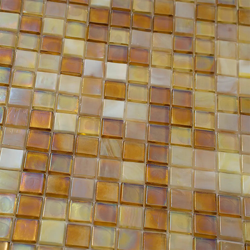 Mixed Glistening Gold Glass Tile