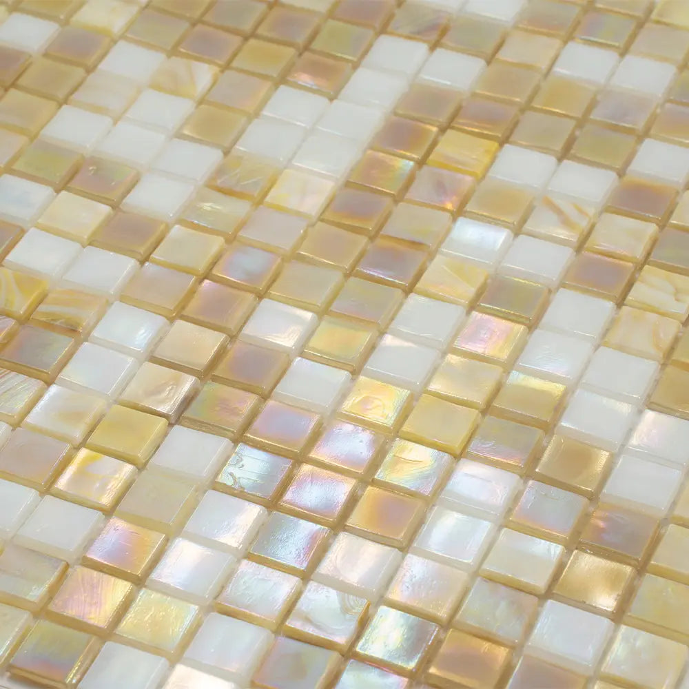 Mixed Gold & White Glass Tile | Tile Club