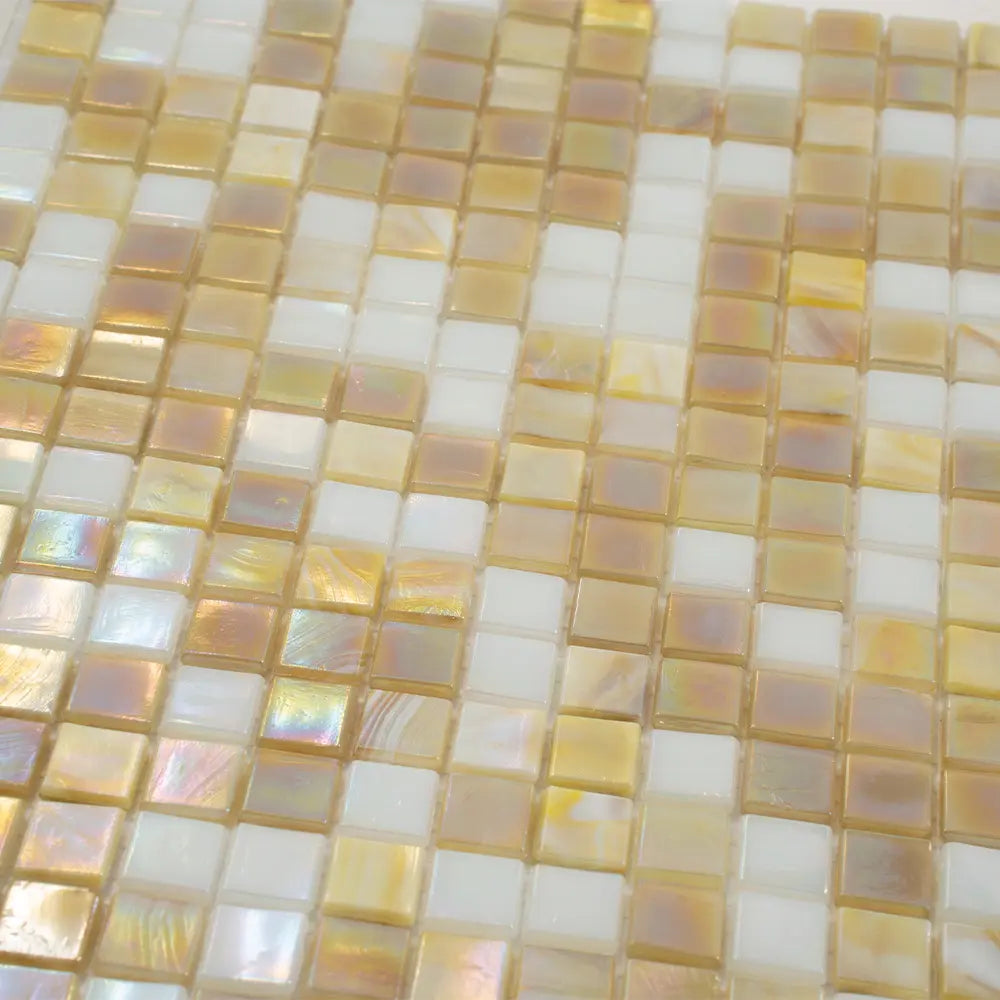 Mixed Gold & White Glass Tile | Tile Club