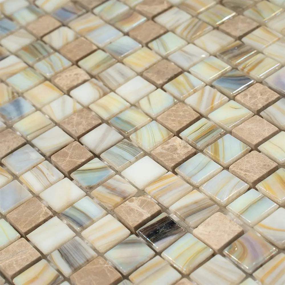 Amber Sedimentary Squares Glass Tile | Tile Club