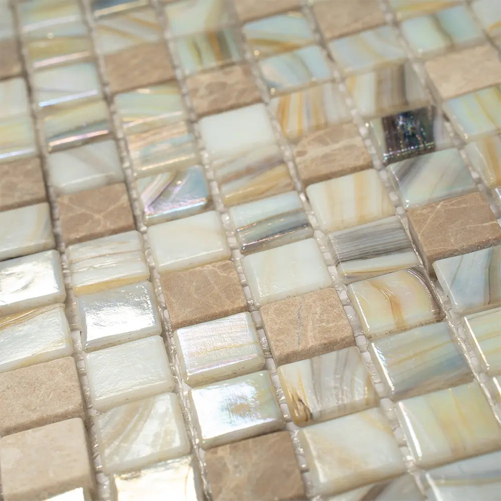 Amber Sedimentary Squares Glass Tile | Tile Club