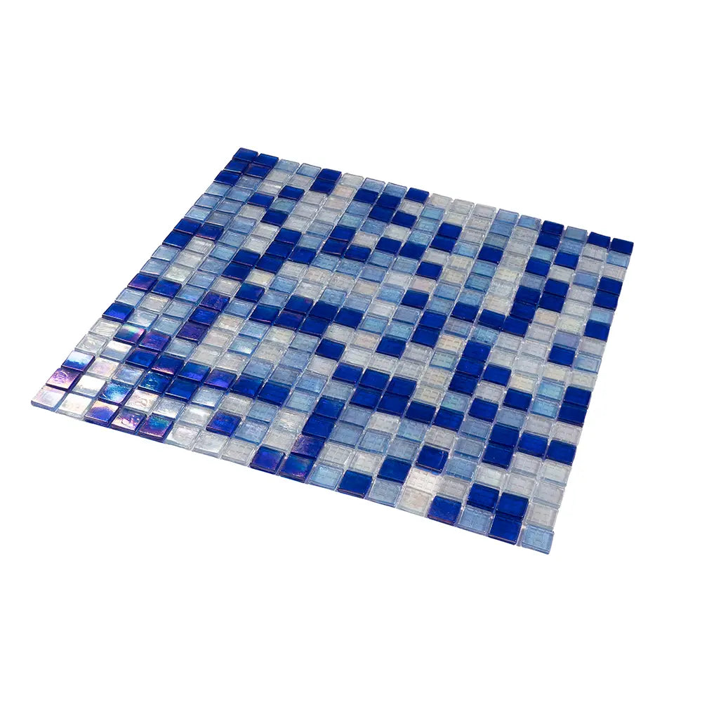Oceanic Blue Mixed Squares Glass Tile | Tile Club
