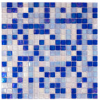 Oceanic Blue Mixed Squares Glass Tile | Tile Club