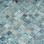 Sheer Azul Blue Mixed Squares Glass Tile | Tile Club
