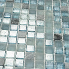 Sheer Azul Blue Mixed Squares Glass Tile | Tile Club
