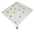 Pearl & Gold Mixed Squares Glass Tile | Tile Club