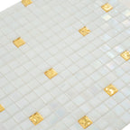 Pearl & Gold Mixed Squares Glass Tile | Tile Club