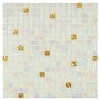 Pearl & Gold Mixed Squares Glass Tile | Tile Club