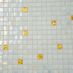 Pearl & Gold Mixed Squares Glass Tile | Tile Club