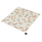Soft Peach & White Mixed Squares Glass Tile | Tile Club