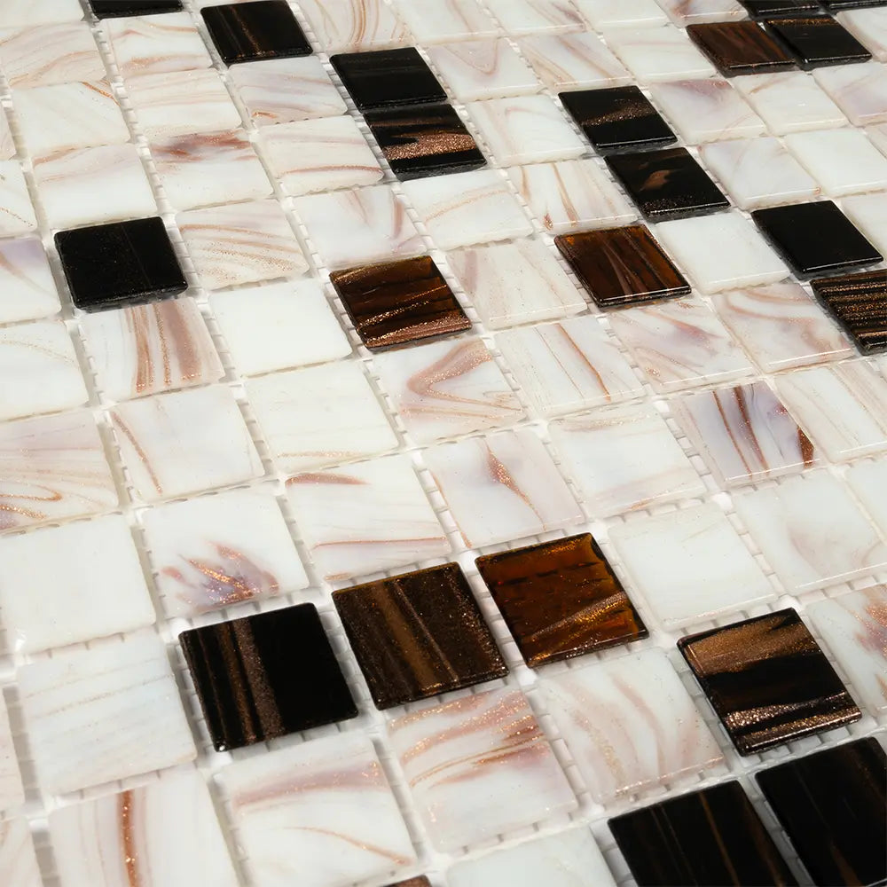 Tiger's Eye Mixed Squares Glass Tile | Tile Club