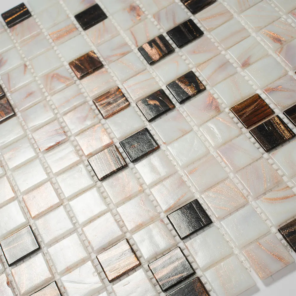 Tiger's Eye Mixed Squares Glass Tile | Tile Club