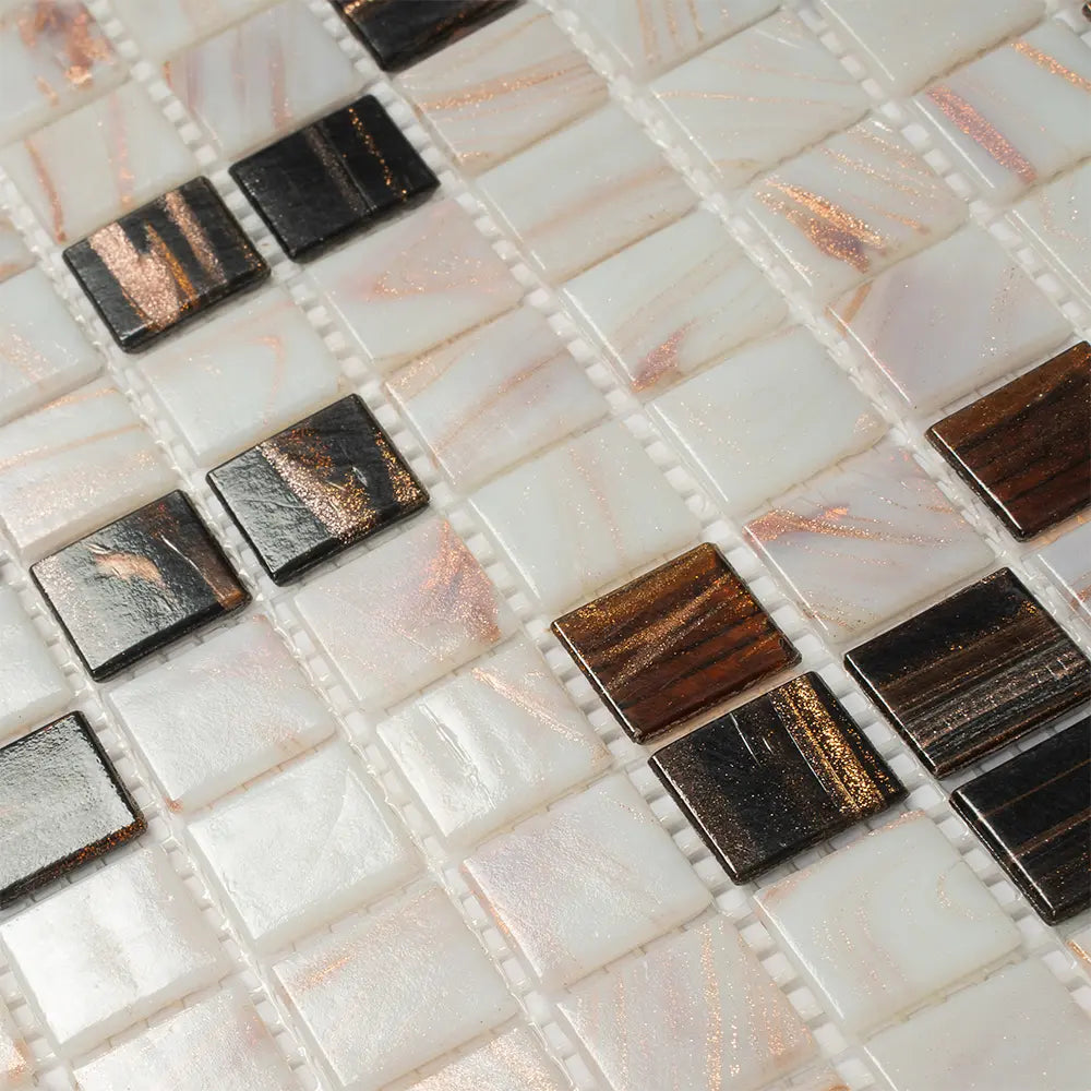 Tiger's Eye Mixed Squares Glass Tile | Tile Club