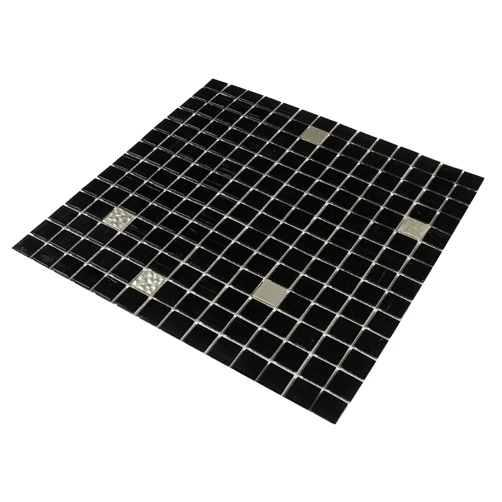 Night Sky Black & White Mixed Glass Tile | Tile Club