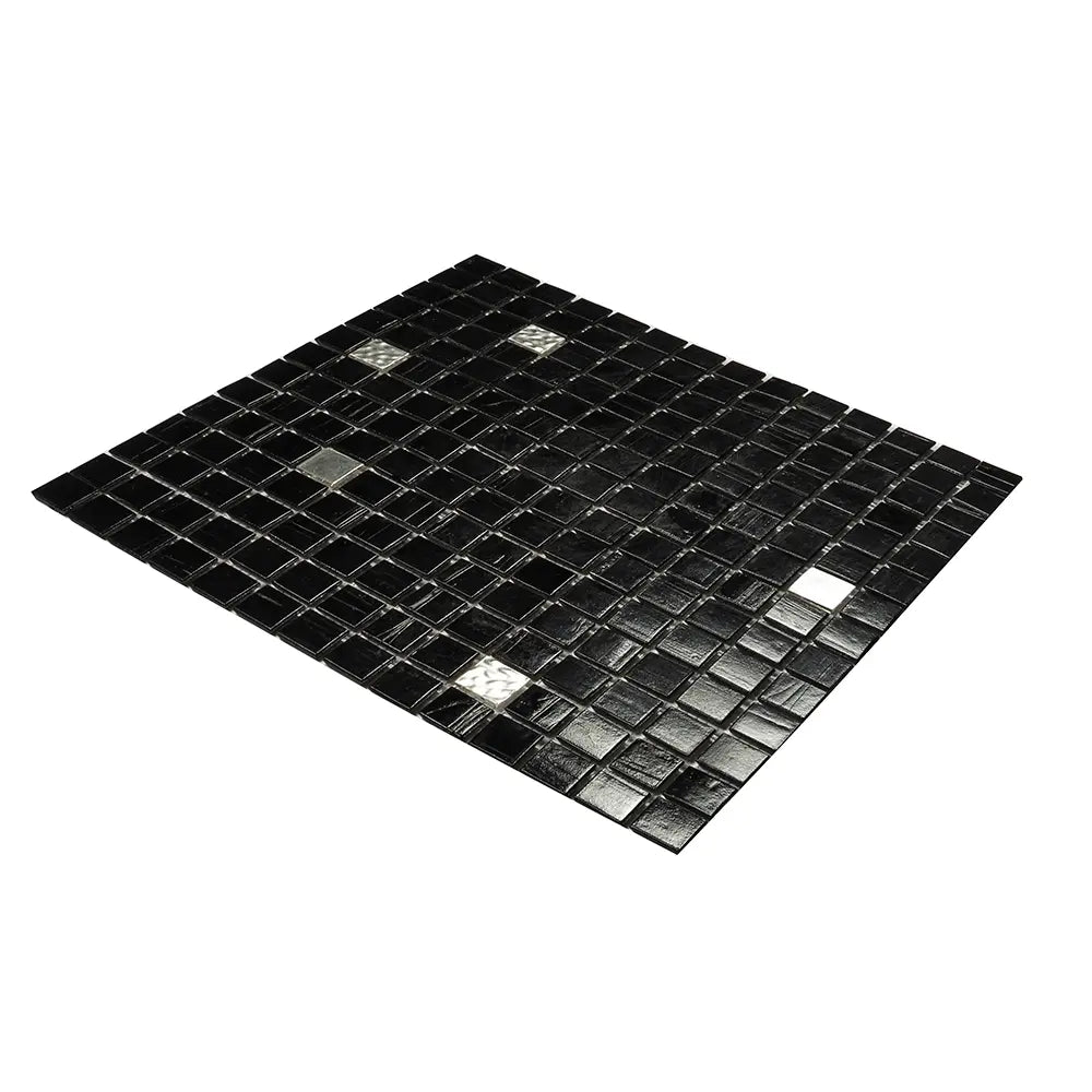 Night Sky Black & White Mixed Glass Tile | Tile Club