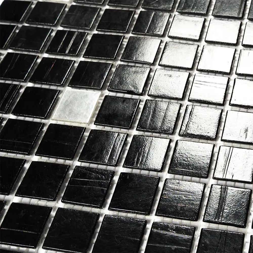 Night Sky Black & White Mixed Glass Tile | Tile Club