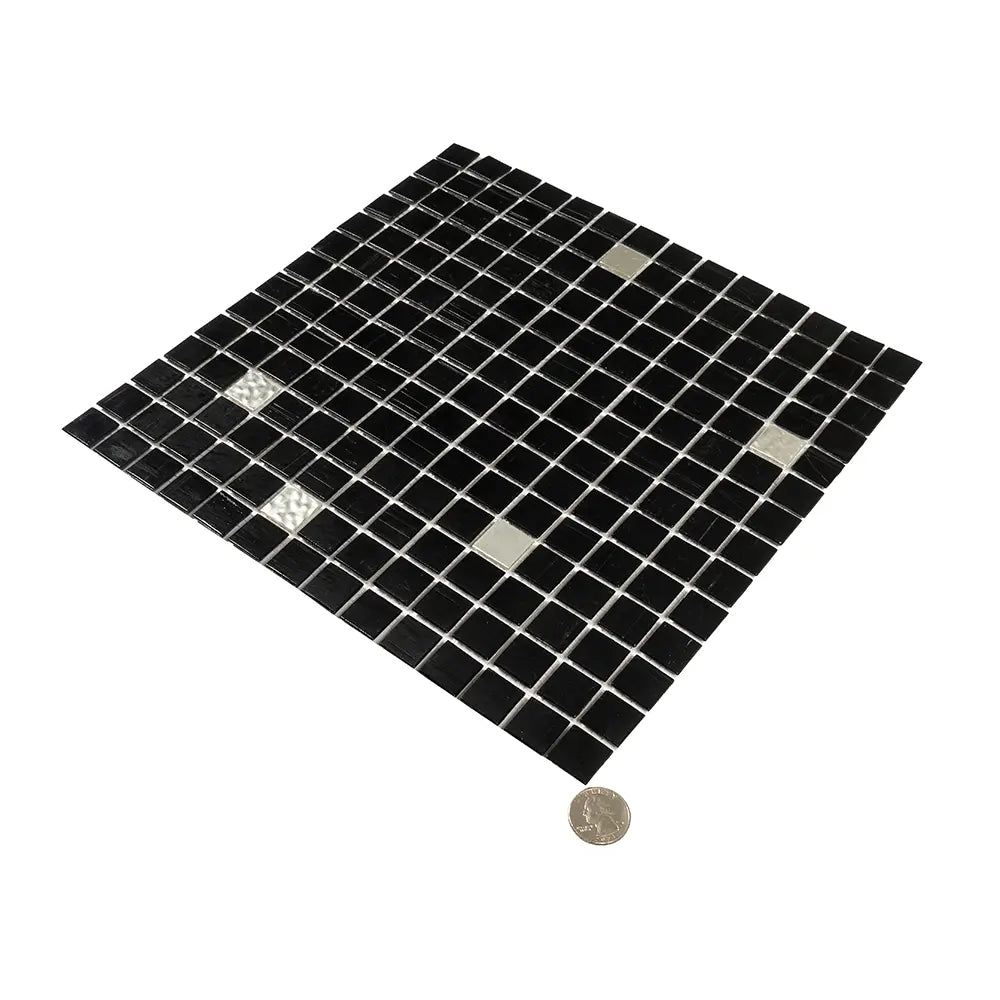 Night Sky Black & White Mixed Glass Tile | Tile Club