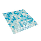 Water Droplets Blue & White Mixed Glass Tile | Tile Club