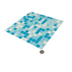 Water Droplets Blue & White Mixed Glass Tile | Tile Club