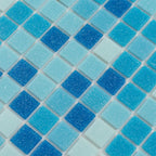 Blue Waves Mixed Squares Glass Tile | Tile Club