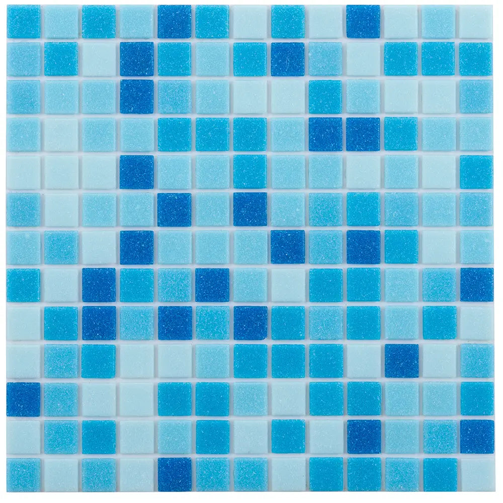 Blue Waves Mixed Squares Glass Tile | Tile Club
