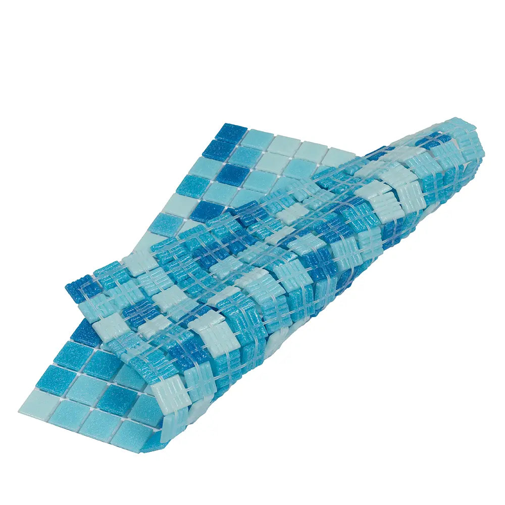 Blue Waves Mixed Squares Glass Tile | Tile Club