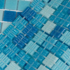 Blue Waves Mixed Squares Glass Tile | Tile Club