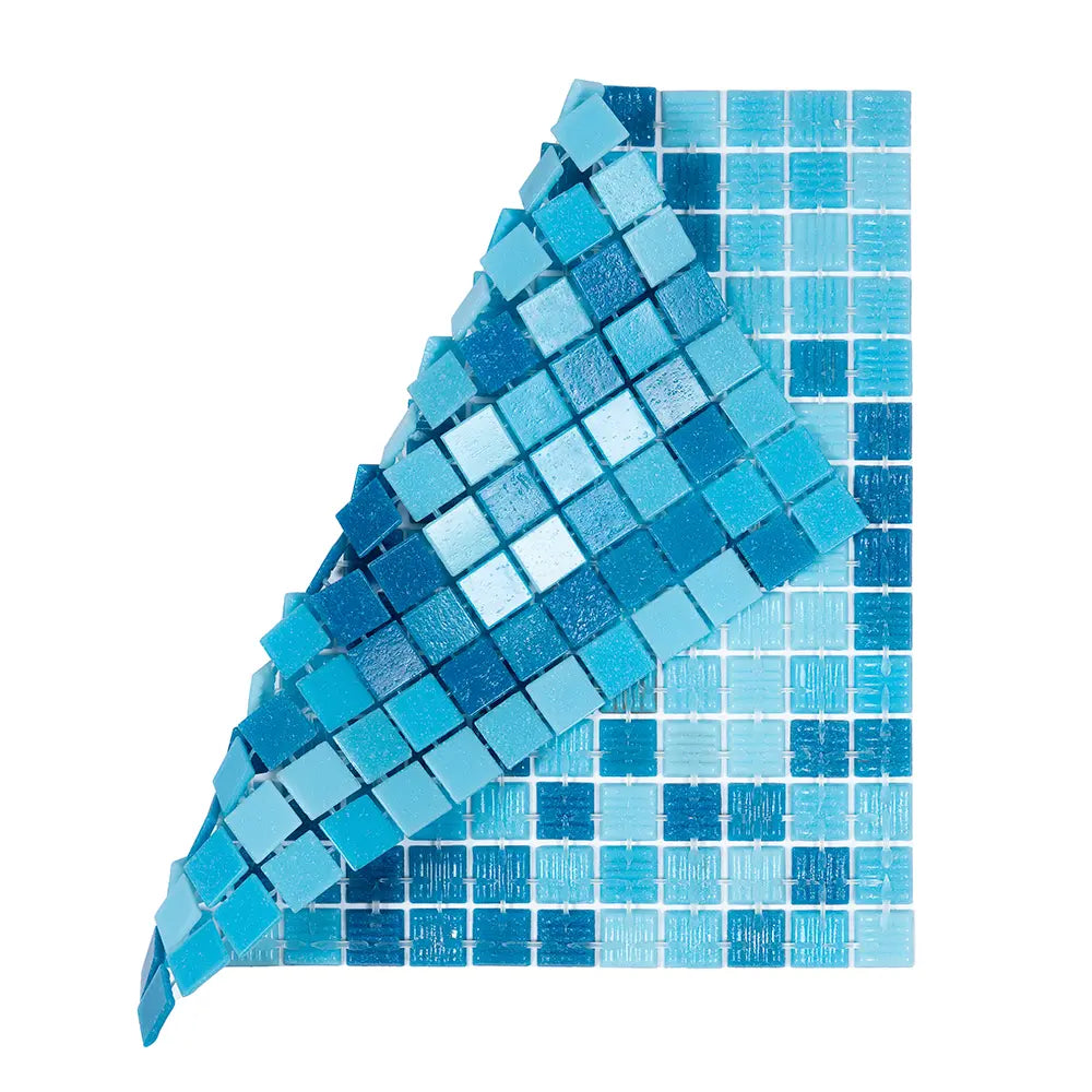 Blue Ocean Mixed Squares Glass Tile | Tile Club