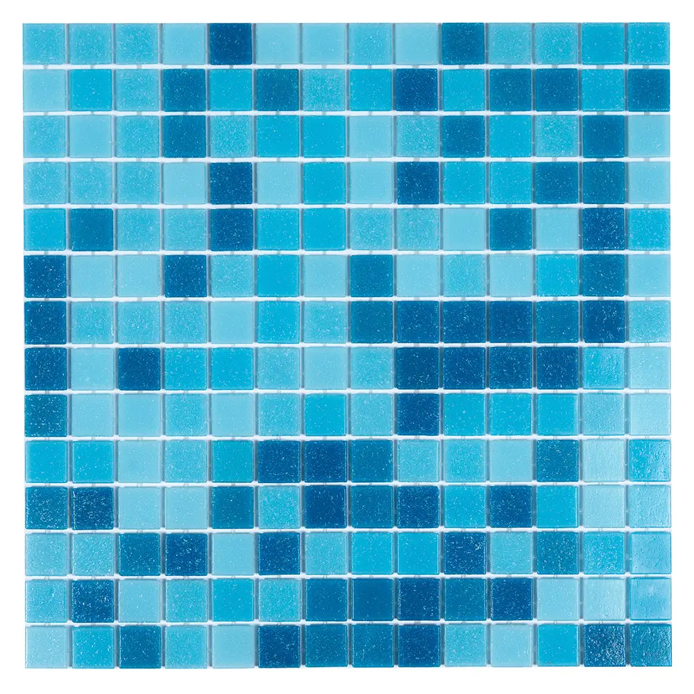 Blue Ocean Mixed Squares Glass Tile | Tile Club