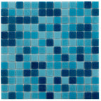 Blue Ocean Mixed Squares Glass Tile | Tile Club