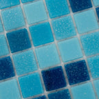 Blue Ocean Mixed Squares Glass Tile | Tile Club