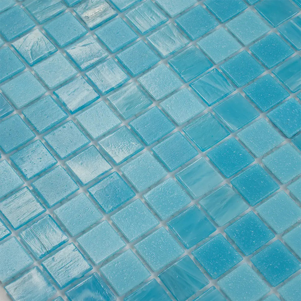 Blue Sky Mixed Squares Glass Tile | Tile Club