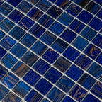 Denim Blue Mixed Squares Glass Tile | Tile Club