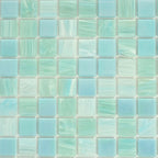 Sparkling Pool Blue Mixed Squares Glass Tile | Tile Club