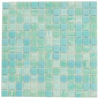 Sparkling Pool Blue Mixed Squares Glass Tile | Tile Club