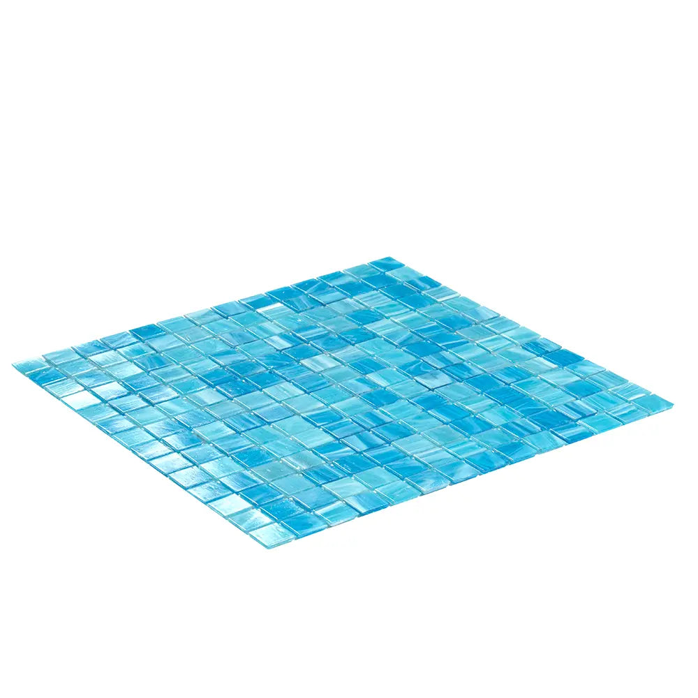 Aquarium Blue Mixed Squares Glass Tile | Tile Club