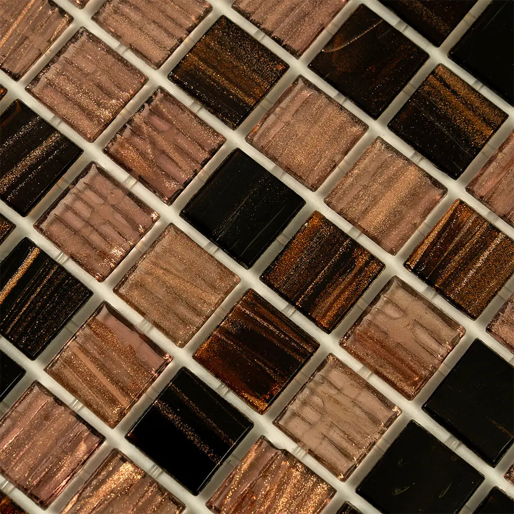 Golden Chariot Mixed Squares Glass Tile | Tile Club