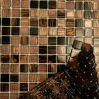 Golden Chariot Mixed Squares Glass Tile | Tile Club