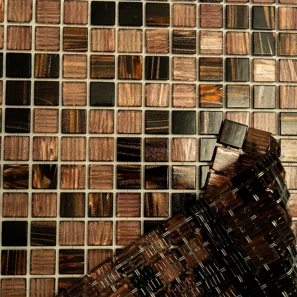 Golden Chariot Mixed Squares Glass Tile | Tile Club