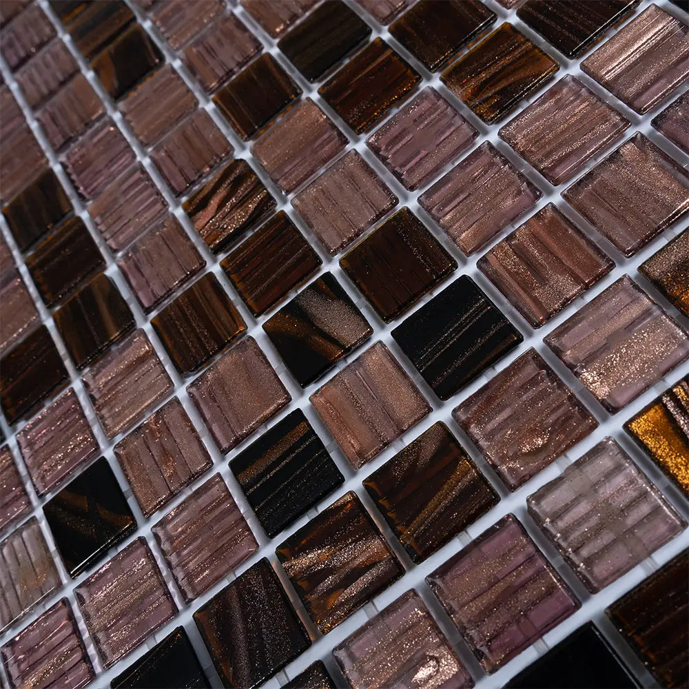 Golden Chariot Mixed Squares Glass Tile | Tile Club