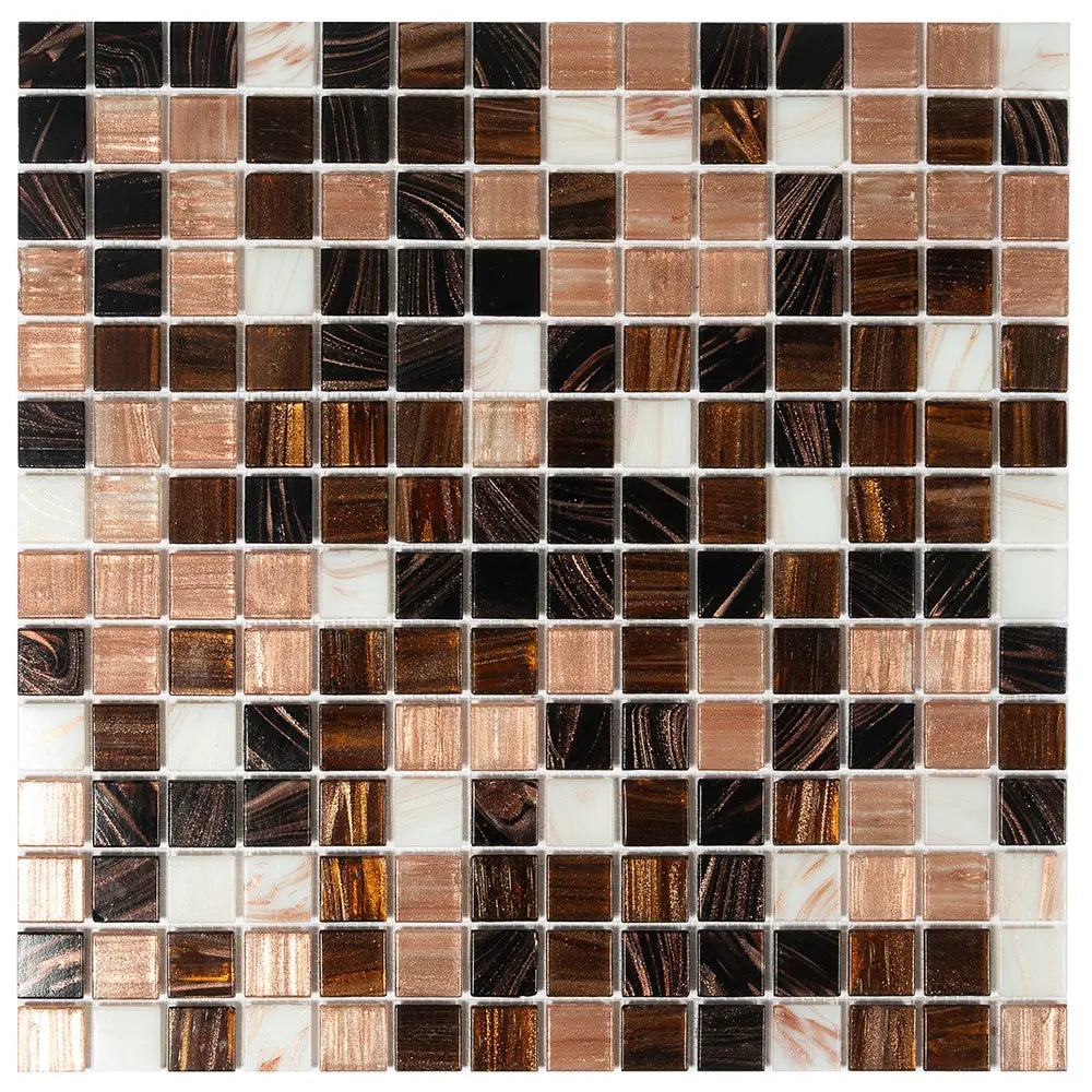 Assorted Chocolates Mixed Squares Glass Tile | Tile Club
