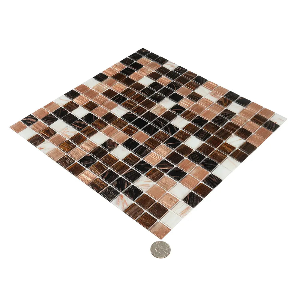 Assorted Chocolates Mixed Squares Glass Tile | Tile Club