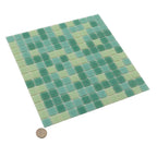 Mixed Green Squares Glass Tile | Tile Club