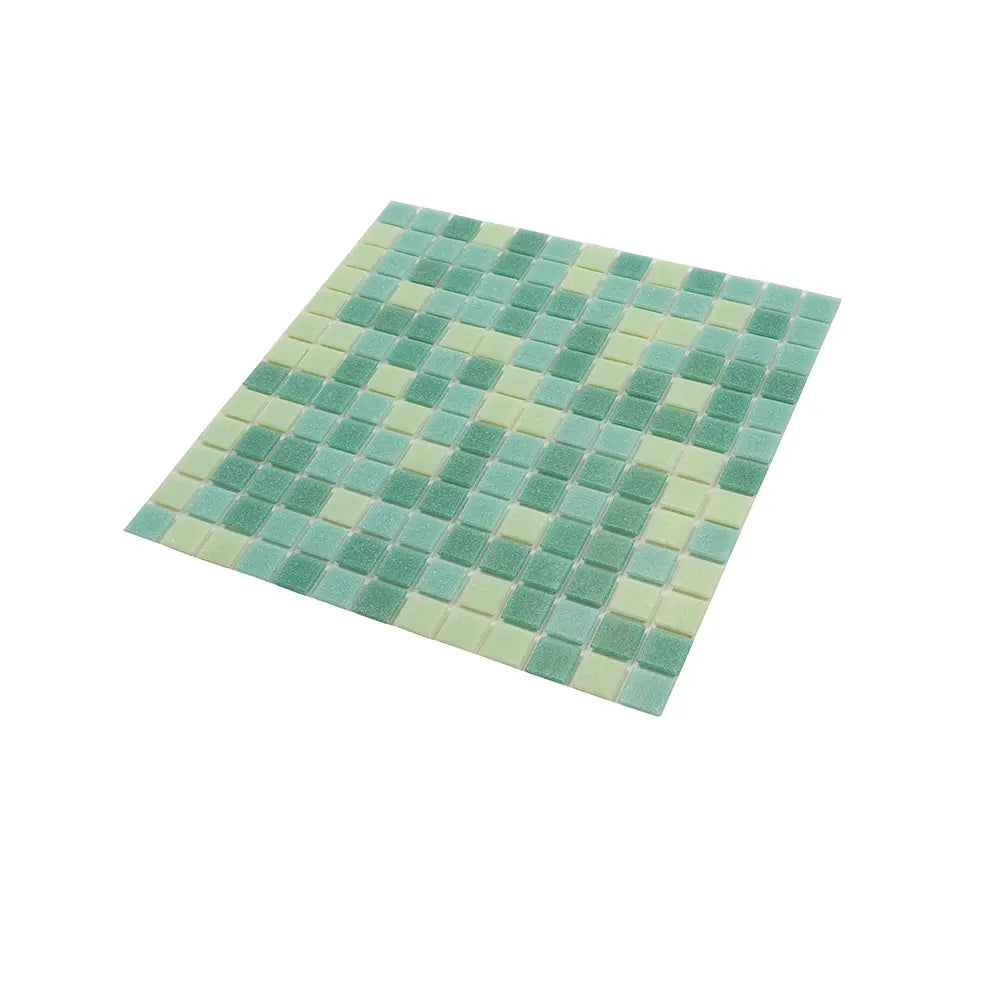Mixed Green Squares Glass Tile | Tile Club