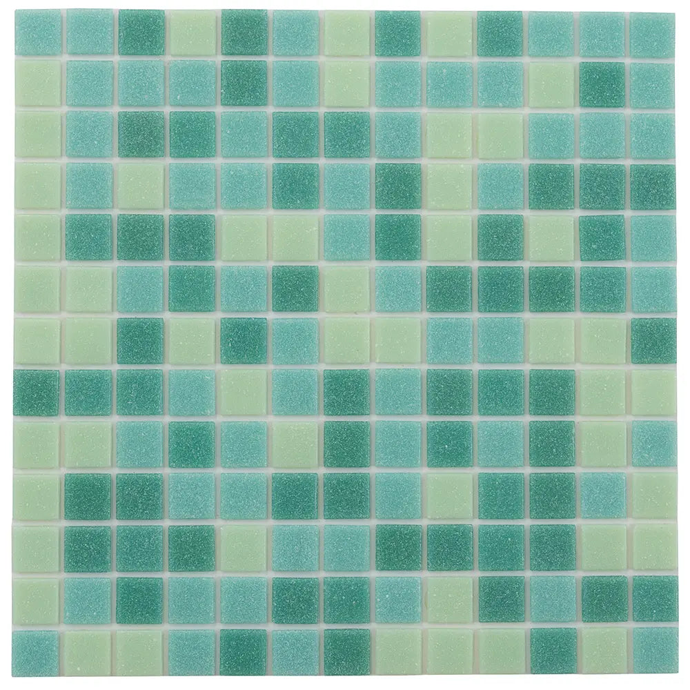 Mixed Green Squares Glass Tile | Tile Club
